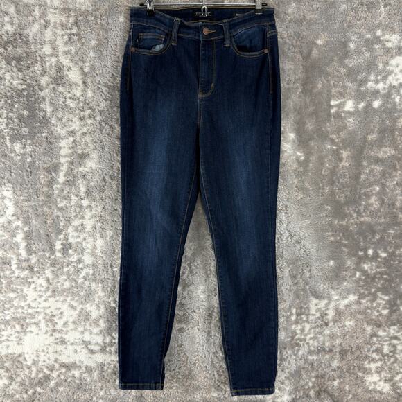 Judy Blue Size 7/28 Skinny Fit Stretch Casual Denim Jeans Pants Blue Button Zip - Picture 1 of 12